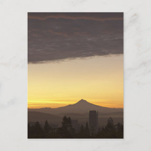 Carte Postale Ciel à l'aube sur Portland et Mt. Hood, Oregon
