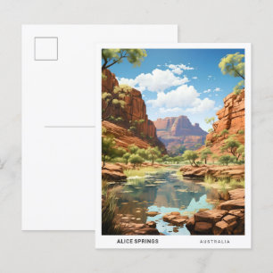 Carte Postale Ciel bleu à Alice Springs Australie Voyage