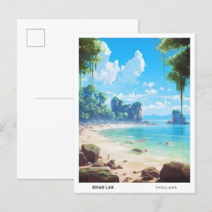 Carte Postale Ciel bleu à Khao Lak Thaïlande Vintage voyage