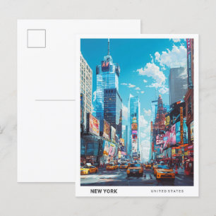 Carte Postale Ciel bleu à New York Vintage voyage américain