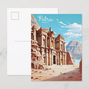Carte Postale Ciel bleu à Petra Jordanie Vintage voyage