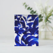 Carte Postale Ciel Bleu Abstrait Brush Strokes Peinture Art (Debout devant)