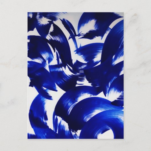 Carte Postale Ciel Bleu Abstrait Brush Strokes Peinture Art (Devant)