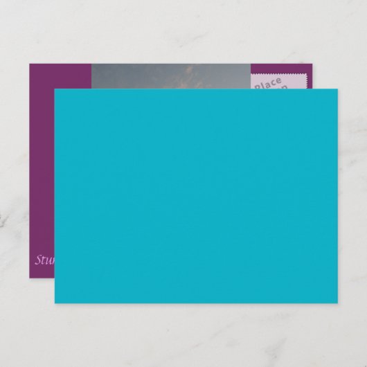 Carte postale Ciel bleu clair et violet (Devant / Derrière)