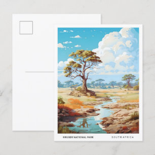 Carte Postale Ciel bleu dans le parc national de Kruger Vintage 