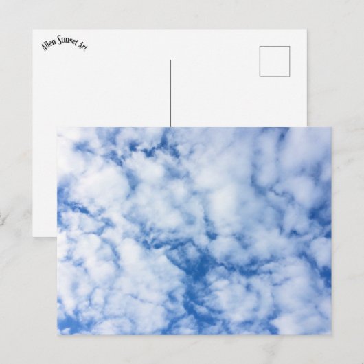 Carte Postale ciel bleu et nuages (Devant / Derrière)