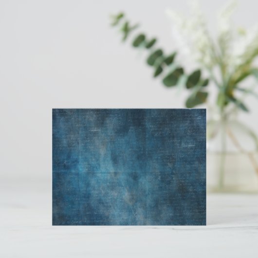 Carte Postale Ciel bleu-foncé dans l'espace avec l'écriture (Debout devant)