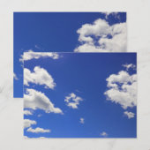 Carte Postale Ciel Bleu Profond Nuages Fluffeux Blancs, Photo (Devant / Derrière)