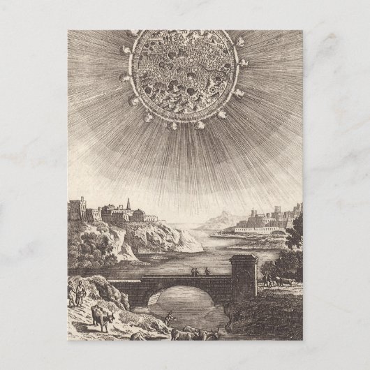 Carte Postale Ciel d'astronomie antique avec soleil par Allain M (Devant)