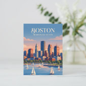 Carte Postale Ciel de Boston USA (Debout devant)