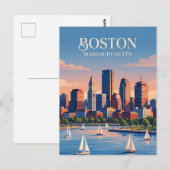 Carte Postale Ciel de Boston USA (Devant / Derrière)
