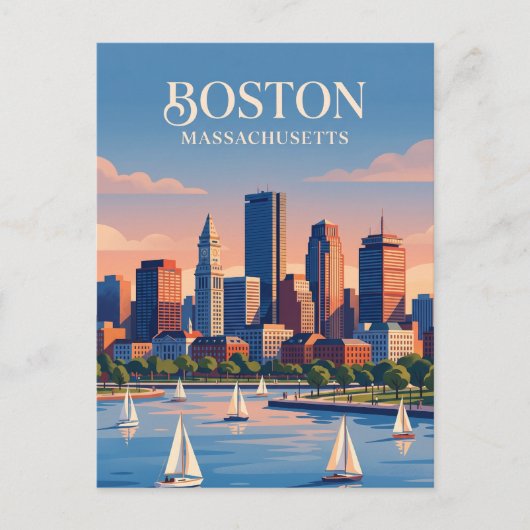 Carte Postale Ciel de Boston USA (Devant)