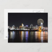 Carte Postale Ciel de Cincinnat avec la lune (Devant / Derrière)