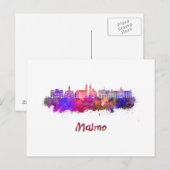 Carte Postale Ciel de Malmo en aquarelle (Devant / Derrière)
