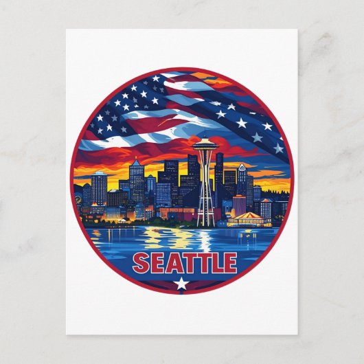 Carte Postale Ciel de Seattle (Devant)