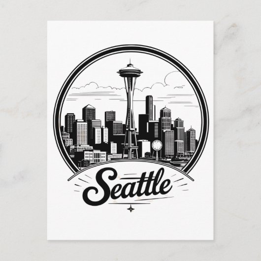 Carte Postale Ciel de Seattle (Devant)