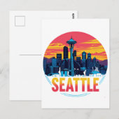 Carte Postale Ciel de Seattle (Devant / Derrière)