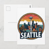 Carte Postale Ciel de Seattle (Devant / Derrière)