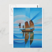 Carte Postale Ciel doux, Mer Céruleenne et Joncs Cubistes (Devant / Derrière)