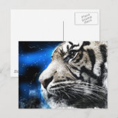 Carte Postale ciel étoilé blanc Tigre (Devant / Derrière)
