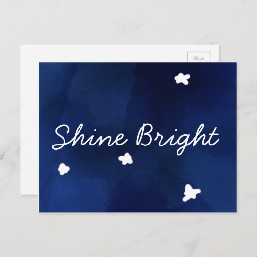 Carte Postale Ciel étoilé bleu minuit (Devant / Derrière)