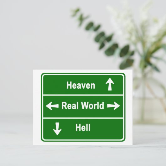 Carte Postale Ciel, monde réel ou enfer (Debout devant)