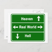 Carte Postale Ciel, monde réel ou enfer (Devant / Derrière)