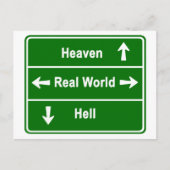 Carte Postale Ciel, monde réel ou enfer (Devant)