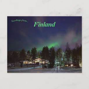 Carte Postale Ciel nocturne Aurora en Finlande