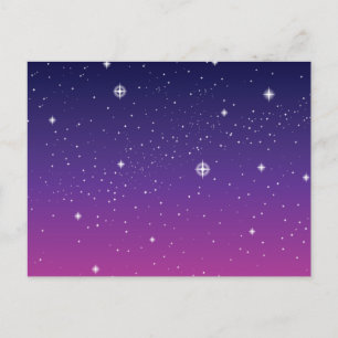 Carte Postale Ciel nocturne étoilé violet foncé