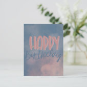Carte Postale Ciel nuageux rose Joyeux Anniversaire (Debout devant)