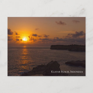 Carte Postale Ciel océanique rocheux au coucher du soleil