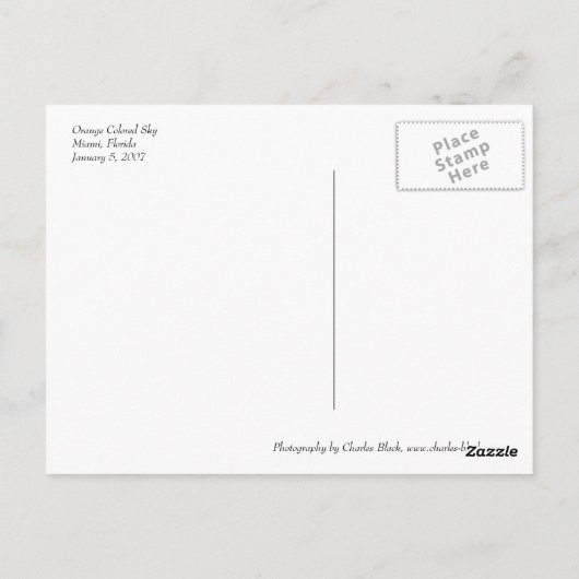 Carte Postale Ciel orange (Dos)