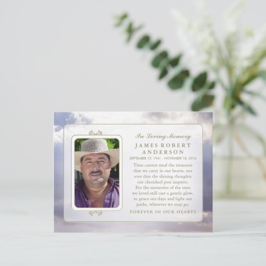 Carte Postale Ciel paisible en mémoire Sympathie Merci PostCard (Debout devant)