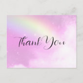Carte Postale Ciel rose avec citron jaune arc-en-ciel Merci (Devant)