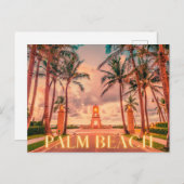Carte Postale Ciel rose de Palm Beach pittoresque (Devant / Derrière)