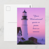Carte Postale Ciel rose phare (Devant / Derrière)