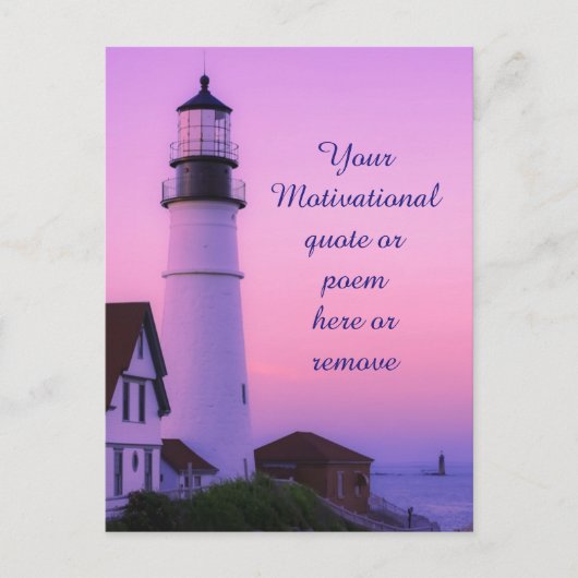 Carte Postale Ciel rose phare (Devant)