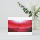 Carte Postale Ciel rouge arbre Abstrait (Debout devant)