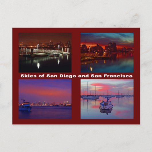 Carte Postale Ciels de San Diego et San Francisco (Devant)