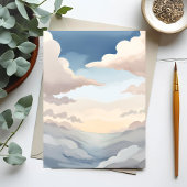 Carte Postale Ciels nuageux | Aquarelle Ciel Bleu Nuages