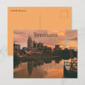 Carte Postale Cieux orange sur Nashville Tennessee (Devant / Derrière)