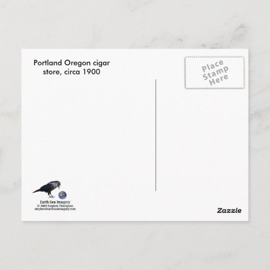 Carte Postale Cigar Store, vers 1900 (Dos)