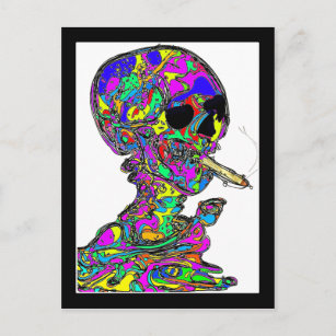Carte Postale Cigarette pour fumer le crâne de VanGogh