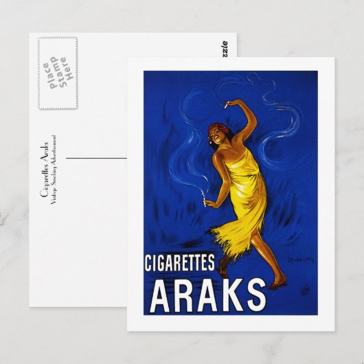 Carte Postale Cigarettes Araks (Devant / Derrière)