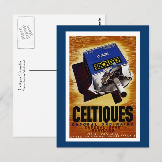 Carte Postale Cigarettes celtiques (Devant / Derrière)