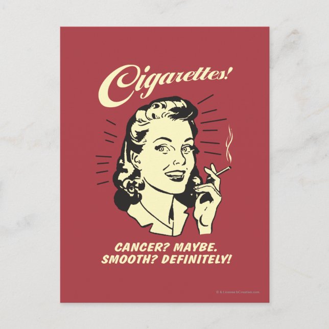 Carte Postale Cigarettes : Le Cancer Peut-Être Def Doux. (Devant)