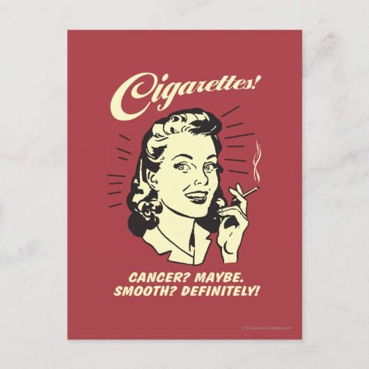 Carte Postale Cigarettes : Le Cancer Peut-Être Def Doux. (Devant)