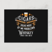Carte Postale Cigars Solve Most Of My Problems Whiskey (Devant)