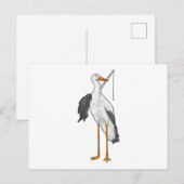 Carte Postale Cigogne Pêche Pêcheur Canne à pêche (Devant / Derrière)